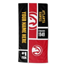 [Personalization Only] OFFICIAL NBA Colorblock Personalized Beach Towel - Atlanta Hawks - Personalization Only