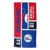 [Personalization Only] OFFICIAL NBA Colorblock Personalized Beach Towel - Philadelphia 76ers - Personalization Only