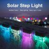 Waterproof New RGB LED Solar Light Step Fence Light - Black