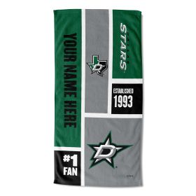 [Personalization Only] OFFICIAL NHL Colorblock Beach Towel - Dallas Stars - Personalization Only