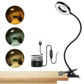 48 LED Reading Clip on Light for Bed, Eye Caring Bed Lamp for Headboard with Adapter - Black