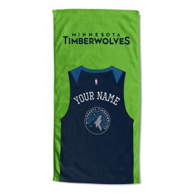 [Personalization Only] OFFICIAL NBA Jersey Personalized Beach Towel - Minnesota Timberwolves - Personalization Only