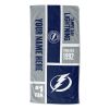 [Personalization Only] OFFICIAL NHL Colorblock Personalized Beach Towel - Tampa Bay Lightning - Personalization Only