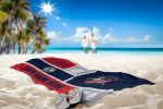 [Personalization Only] OFFICIAL NHL Colorblock Personalized Beach Towel - Columbus Blue Jackets - Personalization Only