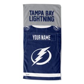 [Personalization Only] OFFICIAL NHL Jersey Personalized Beach Towel - Lightning - Personalization Only