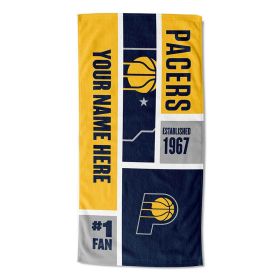 [Personalization Only] OFFICIAL NBA Colorblock Personalized Beach Towel - Indiana Pacers - Personalization Only