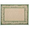 9'x12' Reversible RV Outdoor Patio Mat, Camping Mat, Interlocked Squares (Reversible with 2 designs) - Green