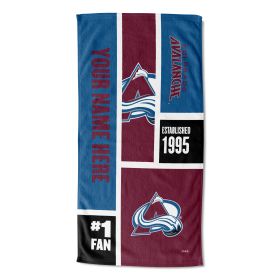 [Personalization Only] OFFICIAL NHL Colorblock Personalized Beach Towel - Colorado Avalanche - Personalization Only