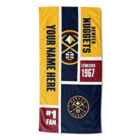 [Personalization Only] OFFICIAL NBA Colorblock Personalized Beach Towel - Denver Nuggets - Personalization Only