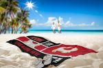 [Personalization Only] OFFICIAL NHL Colorblock Personalized Beach Towel - Calgary Flames - Personalization Only