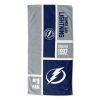 [Personalization Only] OFFICIAL NHL Colorblock Personalized Beach Towel - Tampa Bay Lightning - Personalization Only