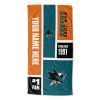 [Personalization Only] OFFICIAL NHL Colorblock Personalized Beach Towel - San Jose Sharks - Personalization Only