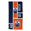 [Personalization Only] OFFICIAL NHL Colorblock Personalized Beach Towel - Edmonton Oilers - Personalization Only