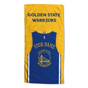 [Personalization Only] OFFICIAL NBA Jersey Personalized Beach Towel - Golden State Warriors - Personalization Only