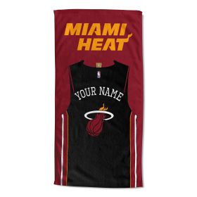 [Personalization Only] OFFICIAL NBA Jersey Personalized Beach Towel - Miami Heat - Personalization Only