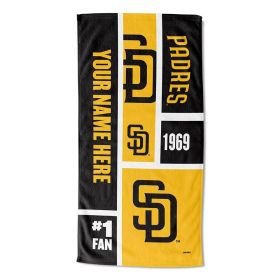 [Personalization Only] OFFICIAL MLB Colorblock Beach Towel - Padres - Personalization Only