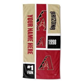 [Personalization Only] OFFICIAL MLB Colorblock Personalized Beach Towel - Arizona Diamondbacks - Personalization Only