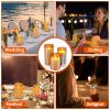 3Packs Flameless Candles Battery Operated Pillar Real Wax LED Glass Candle Warm White with Remote Control Timer - Yellow