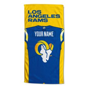 [Personalization Only] OFFICIAL NFL Jersey Beach Towel - Los Angeles Rams - Personalization Only