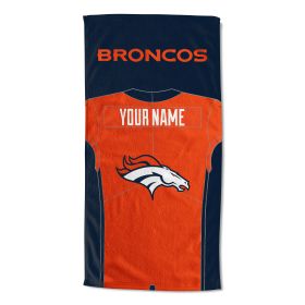 [Personalization Only] OFFICIAL NFL Jersey Personalized Beach Towel - Denver Broncos - Personalization Only