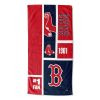 [Personalization Only] OFFICIAL MLB Colorblock Personalized Beach Towel - Red Sox - Personalization Only