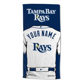 [Personalization Only] OFFICIAL MLB Jersey Personalized Beach Towel - Tampa Bay Rays - Personalization Only