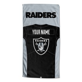 [Personalization Only] OFFICIAL NFL Jersey Personalized Beach Towel - Las Vegas Raiders - Personalization Only