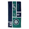 [Personalization Only] OFFICIAL MLB Colorblock Personalized Beach Towel - Mariners - Personalization Only