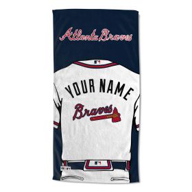 [Personalization Only] OFFICIAL MLB Jersey Personalized Beach Towel - Atlanta Braves - Personalization Only