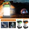 Portable USB Rechargeable Foldable/Retractable Solar Camping Lamp; Multi-Functional LED Light For Hiking; Fishing; Hunting - Green