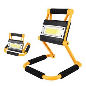 1Pack LED Working Light High Lumen Rechargeable Floodlight Portable Foldable Camping Light With 360° Rotation Stand - Yellow