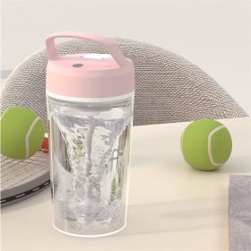 New 550ML Electric GYM Shaker Bottle Built-in Lithium Battery Outdoor Powder Shaker - Pink