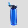 Portable Water Filter Bottle BPA Free Water Purifier with Intergrated Filter Straw for Outdoor Camping Hiking - Green