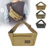 1pc Unisex Multifunctional Canvas Waist Bag Fanny Pack For Outdoor Activities - Khaki