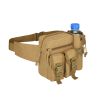 Tactical Waist Bag Denim Waist Bag with Water Bottle Holder for Outdoor Traveling Camping Hunting Cycling - CP Color