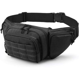 1pc Casual Waist Bag; Multifunctional Shoulder Tactical Waist Bag For Outdoor Mountaineering; Running; Cycling - Black