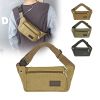 1pc Unisex Multifunctional Canvas Waist Bag Fanny Pack For Outdoor Activities - Black*4