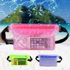 Waterproof Swimming Bag; Ski Drift Diving Shoulder Waist Pack Bag Underwater Mobile Phone Bags Case Cover For Beach Boat Sports - Transparent