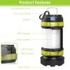 2Pcs Camping Lantern Rechargeable Flashlight Torch Power Bank Portable Tent Light Lamp USB Rechargeable for Hiking Fishing Emergency Outdoor - Green