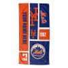 [Personalization Only] OFFICIAL MLB Colorblock Personalized Beach Towel - Mets - Personalization Only