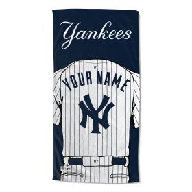 [Personalization Only] OFFICIAL MLB Jersey Personalized Beach Towel - New York Yankees - Personalization Only