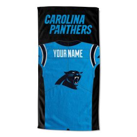 [Personalization Only] OFFICIAL NFL Jersey Personalized Beach Towel - Carolina Panthers - Personalization Only