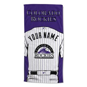 [Personalization Only] OFFICIAL MLB Jersey Personalized Beach Towel - Colorado Rockies - Personalization Only