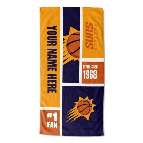 [Personalization Only] OFFICIAL NBA Colorblock Personalized Beach Towel - Phoenix Suns - Personalization Only