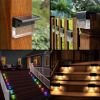 Waterproof New RGB LED Solar Light Step Fence Light - Black