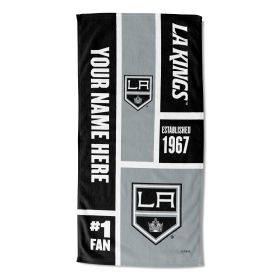 [Personalization Only] OFFICIAL NHL Colorblock Personalized Beach Towel - Los Angeles Kings - Personalization Only