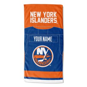 [Personalization Only] OFFICIAL NHL Jersey Personalized Beach Towel - Islanders - Personalization Only