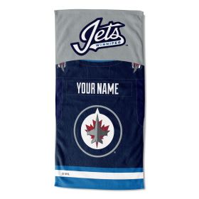 [Personalization Only] OFFICIAL NHL Jersey Personalized Beach Towel - Winnipeg Jets - Personalization Only