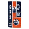 [Personalization Only] OFFICIAL NHL Colorblock Personalized Beach Towel - Edmonton Oilers - Personalization Only