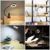 48 LED Reading Clip on Light for Bed, Eye Caring Bed Lamp for Headboard with Adapter - Black